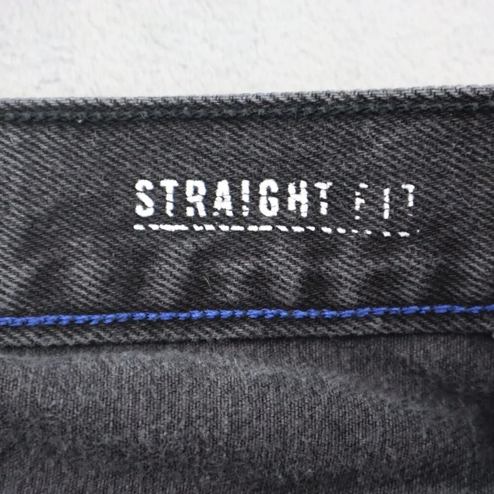 Nautica Pants Mens 34 Black Straight Mid Rise Cotton Pocket Charcoal Denim Jeans